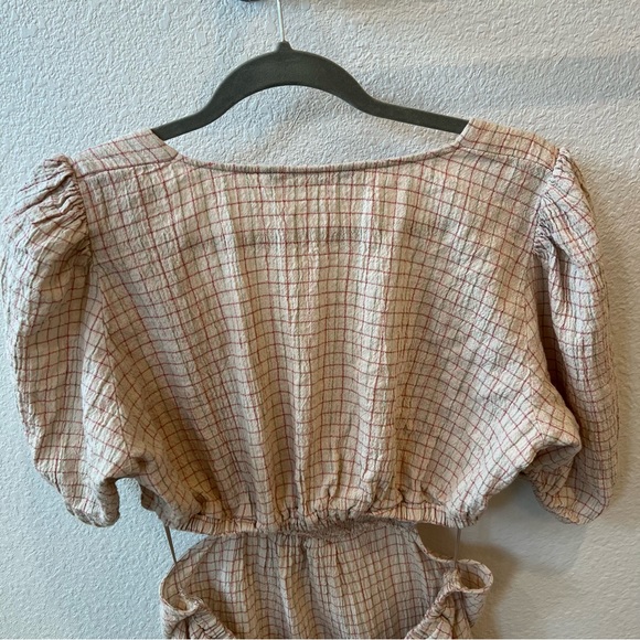 ZARA Cut Out Linen Blend Dress - Picture 10 of 13